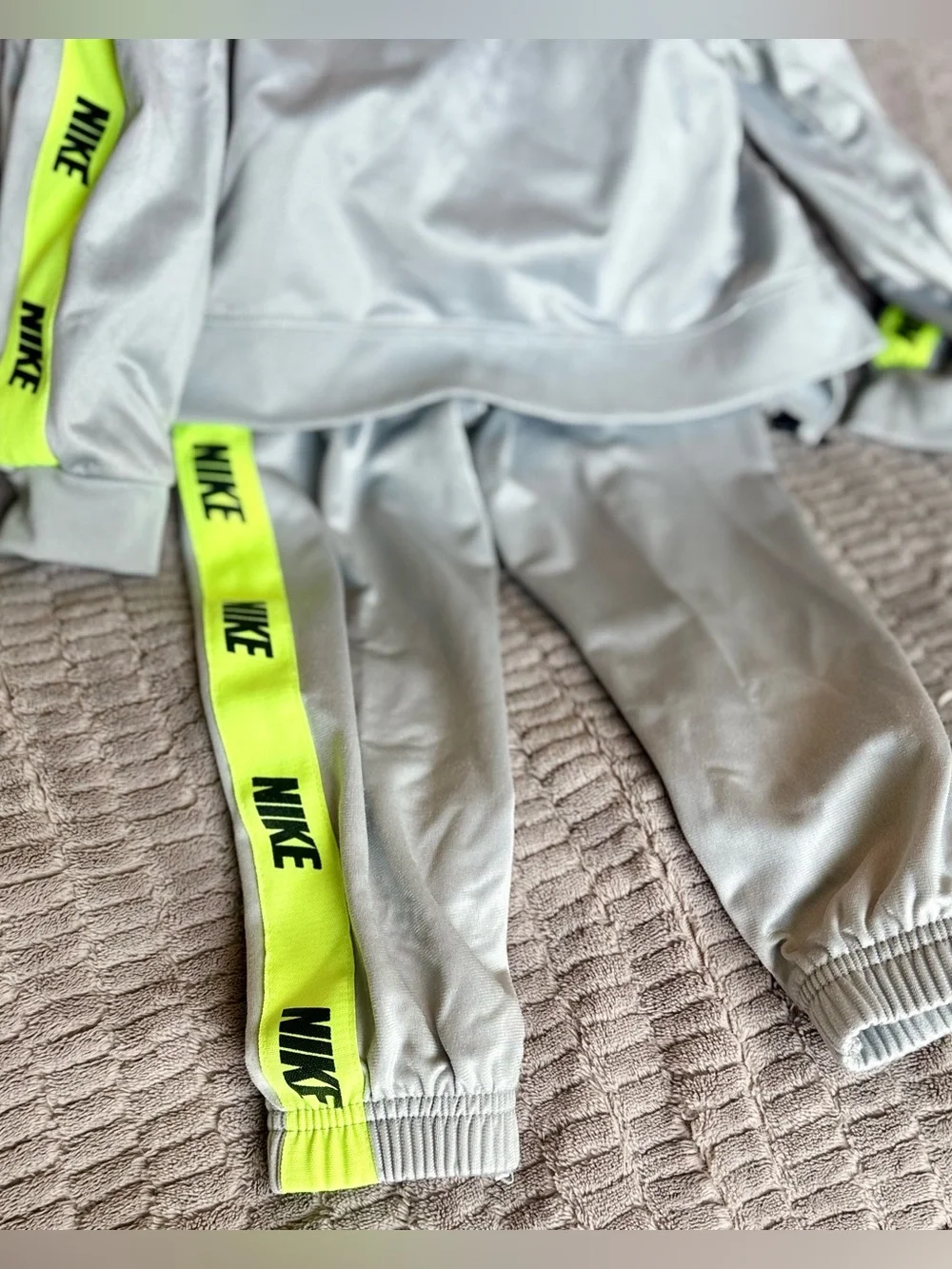 Nike Light Gray Kids Zip Jacket and pants